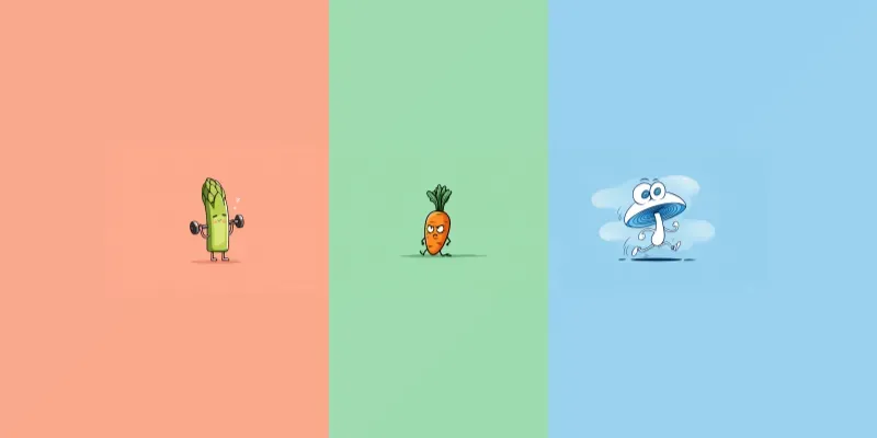 Funny Gym Veggie Cartoons generated by undefined