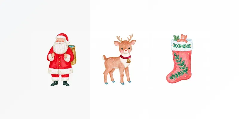 Cozy Christmas Storybook Watercolors