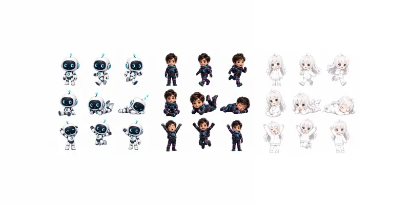 9pose Mascot Character Sheet Generator generated by undefined