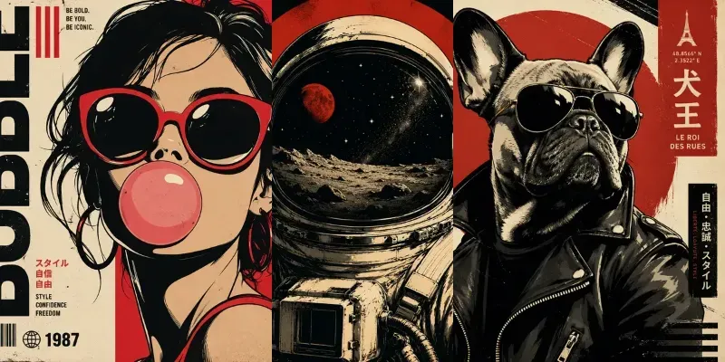 Bold Graphic Poster Illustrations generated by undefined