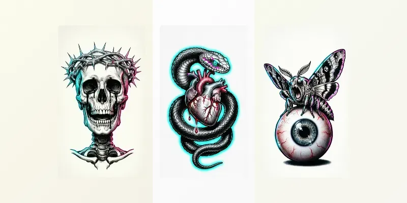 Blackwork Tattoo Flash Merch Pods generated by undefined
