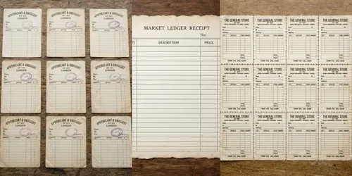 Vintage Receipt Ephemera Sheet Systems generated by gemini-image