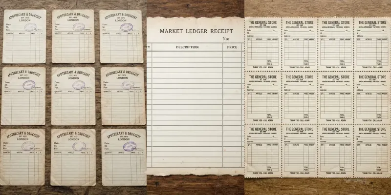 Vintage Receipt Ephemera Sheet Systems generated by undefined