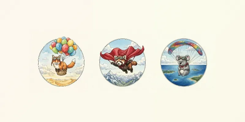 Watercolor Flying Animal Vignettes generated by undefined