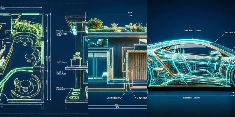 Cinematic Architectural Blueprints Neon generated by undefined
