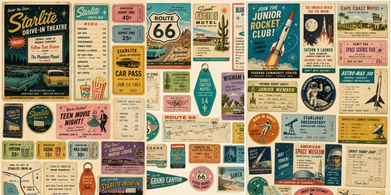 1960s America Ephemera Generator generated by undefined