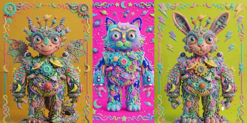 3D Clay Pop Surrealism Character Art generated by undefined