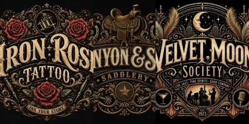 Ornate Vintage Western Logos generated by chatgpt-image
