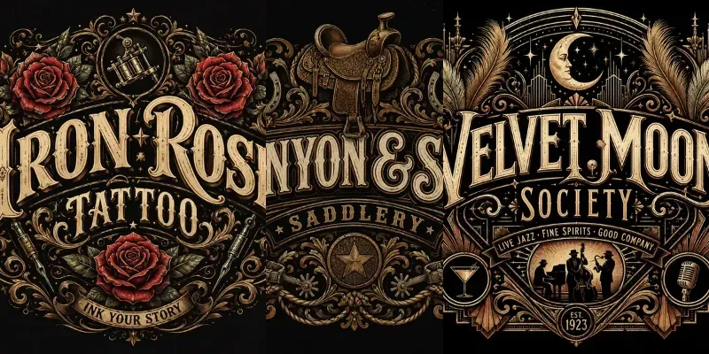 Ornate Vintage Western Logos generated by undefined