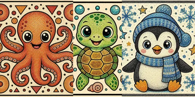 Whimsical Pointillism Character Creators generated by undefined