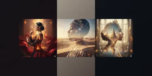 Luxury Surreal Double Exposure Portraits generated by gemini-image