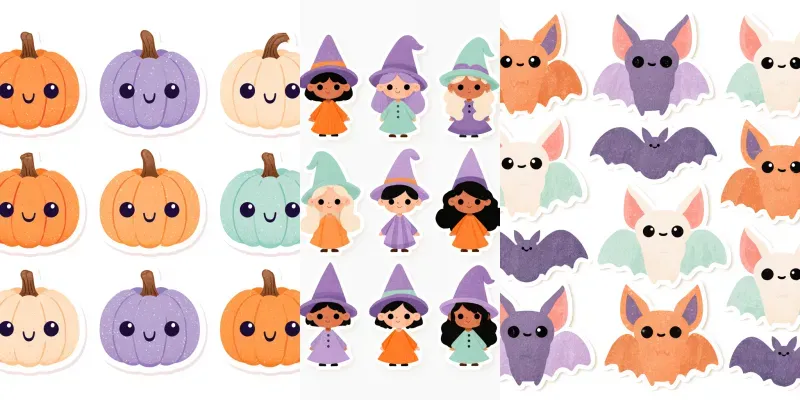 Halloween Kids Clipart Sticker Sets generated by undefined