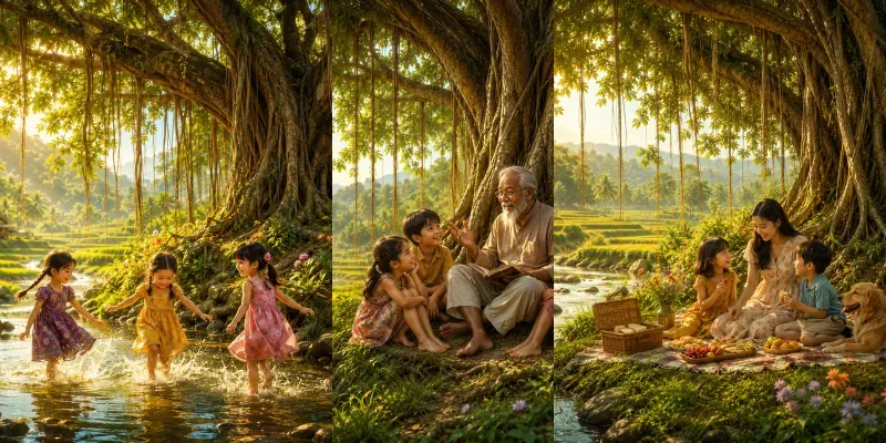 Magical Banyan Village Tales generated by undefined