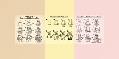 Lego Creature Blueprint Draw Guides generated by chatgpt-image