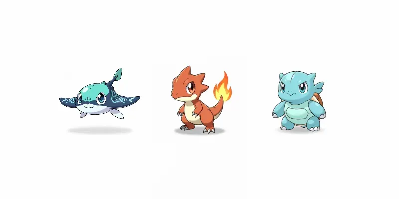 Pokemons Fakemons Anime Creature Designs generated by undefined