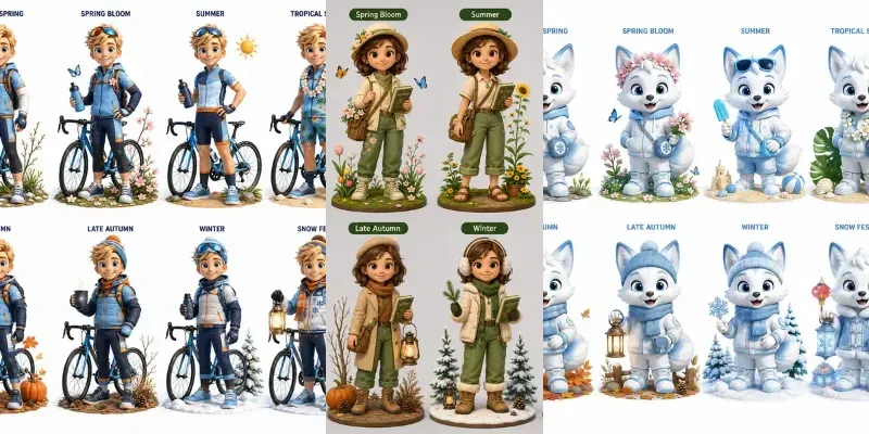 3D Character Seasonal Sheets generated by undefined