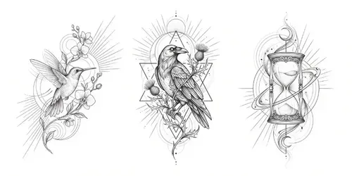 Fineline Flash Tattoos generated by gemini-image