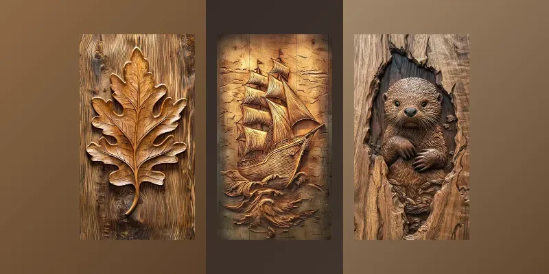 Detailed Wood Relief Engravings