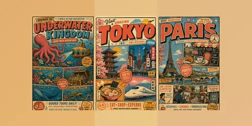 Retro Travel Poster Art Collections generated by chatgpt-image