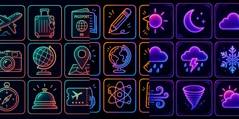 Neon Gradient Icon Pack Studios generated by undefined
