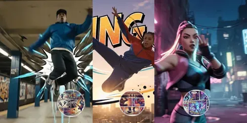 Comic Street Dance Animators generated by grok-video