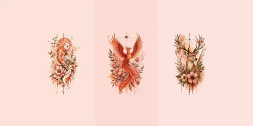Boho Tattoo Flashes On Pink generated by chatgpt-image