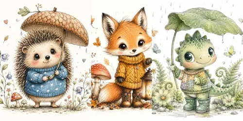 Whimsical Bigeyed Friends generated by chatgpt-image