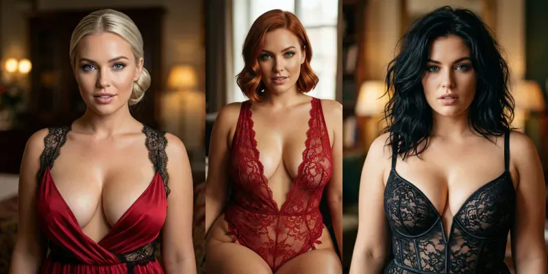 Curvy Girl Satin Portraits generated by undefined