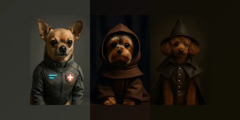 Epic Tiny Dog Portraits Hyperrealistic generated by undefined