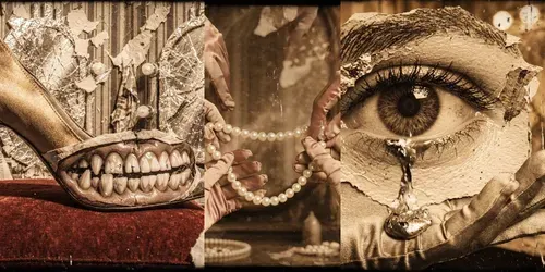 Weird Vintage Glam Distorted Beauty generated by veo