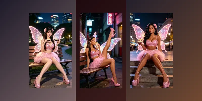 Pink Fairy Night Food Portraits generated by undefined