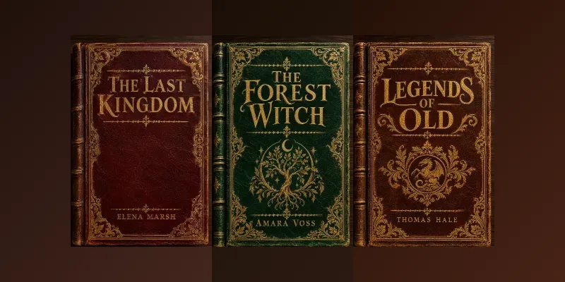 Vintage Embossed Leather Book Covers Ai generated by undefined