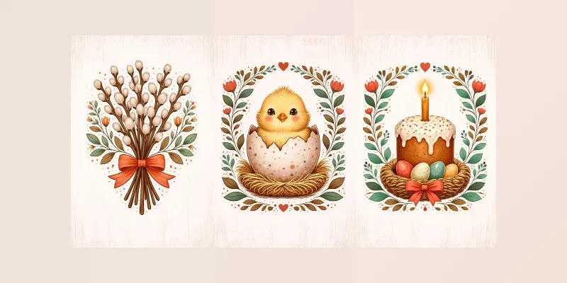 Nostalgic Folk Easter Junk Journal Kits generated by undefined