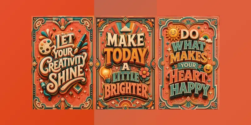 Retro Happiness Quote Posters generated by undefined