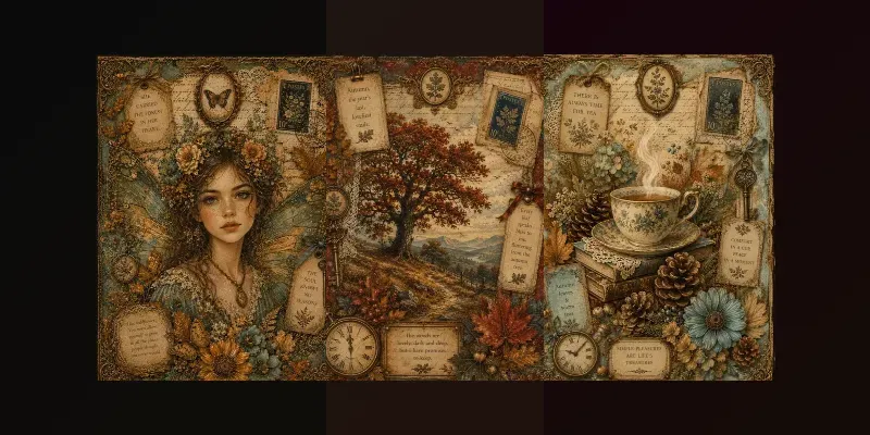 Fairy Tale Autumn Junk Journal Pages generated by undefined