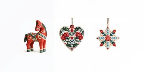 Nordic Folk Holiday Ornament Cliparts generated by midjourney