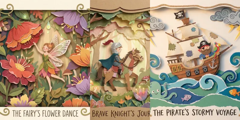 Whimsical Papercut Storybook Art Makers generated by undefined