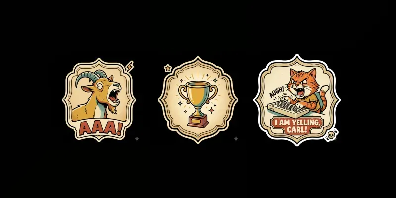 Retro Badge Sticker Meme Generator generated by undefined