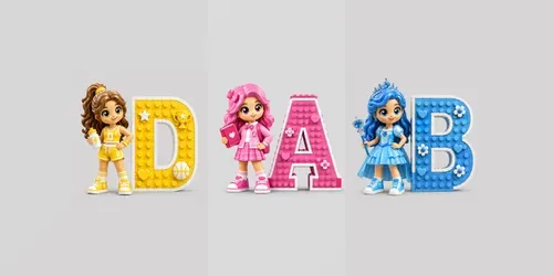 Cute Lego Alphabet Girl Kits generated by chatgpt-image