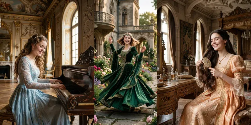 Cinematic Fairytale Princess Lives generated by undefined