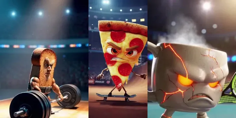 Surreal Objects Playing Sports Action generated by undefined