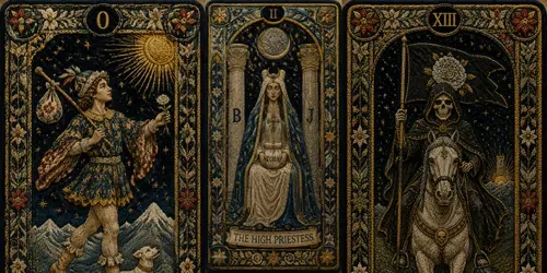 Tactile Fabric Major Arcana Tarot Cards generated by chatgpt-image