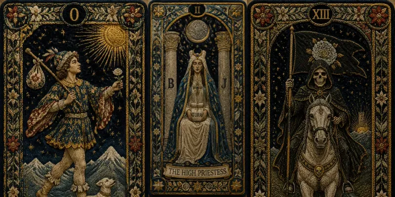 Tactile Fabric Major Arcana Tarot Cards generated by undefined