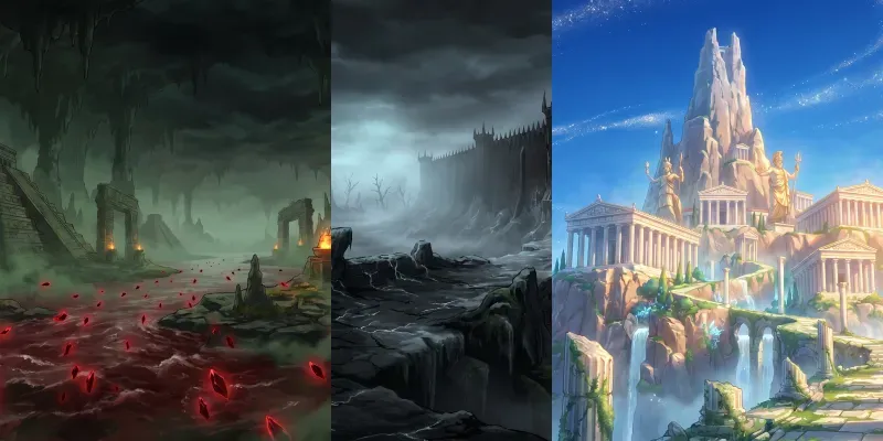 Cinematic Mythological Anime Realms generated by undefined