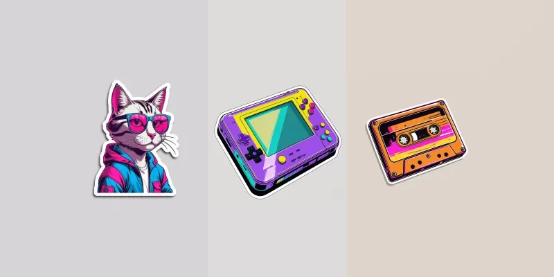 90s Retro Diecut Stickers generated by undefined