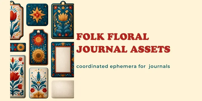 Folk Floral Journal Assets generated by undefined