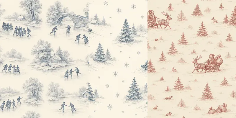 Holiday Toile De Jouy Winter Patterns generated by undefined