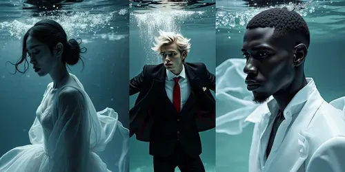 Underwater Cinematic Photoshoots generated by flux