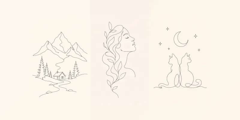 Minimalist Line Art Wall Prints generated by undefined
