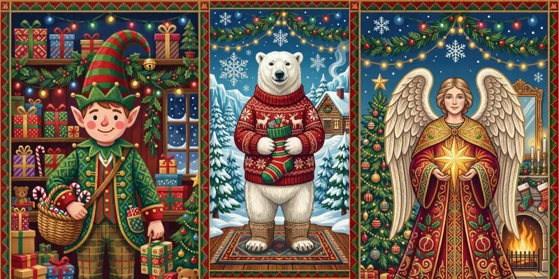 Christmas Needlepoint Characters generated by undefined